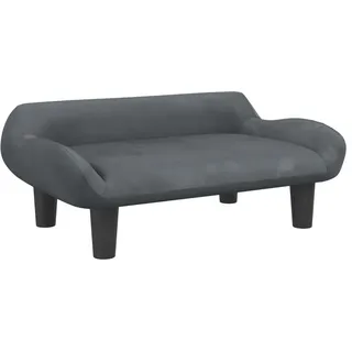 Kindersofa Dunkelgrau 70x40x24 cm Samt - Grau, Dunkelgrau