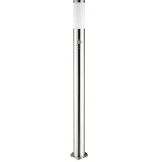 MONZANA Außenleuchte mit Bewegungsmelder Edelstahl 100cm Groß IP44 Wetterfest E27 Außen Garten Beleuchtung Wegeleuchte Outdoor Säule Modern Silber - Silber