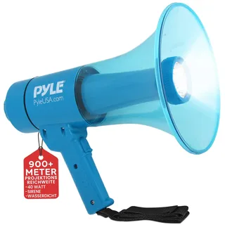 Pyle Megaphon mit Sirene, Signalhorn – Siren Megaphone – Megafon Kinder & Erwachsene 40W, Faltbare Handsirene als Polizei Sirene, Fußball Hupe & Tröten zum Anfeuern Sport, Megaphone Laut bis zu 915m