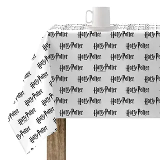 Belum Tischdecke, schmutzabweisend, rechteckig, Harry Potter Basic, 4 Weiß, schmutzabweisend, Tischdecke, rechteckig, Harz, Tischdecke, Küchentischdecke, Tischdecke für Zuhause (200 x 140 cm)