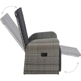 vidaXL 3-tlg. Bistro-Set mit Auflagen Poly Rattan Grau - Grau