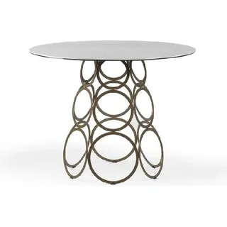 Esstisch rund Küchentisch Rundtisch 100cm Industrial Weiß JVmoebel - Grau