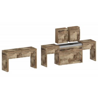 INOSIGN Sitzgruppe »Praktika«, (Spar-Set, 2 tlg., Set beinhaltet 2 Bänke), Je Bank ausziehbar bis 290 cm, beige