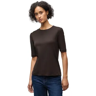 Street One Basic T-Shirt mit Raffung deep Roast Brown 36