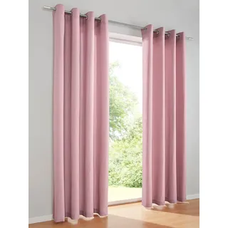 Vorhang HEINE HOME Gr. 6, lila (mauve), B:140cm H:295cm, Polyester, Gardinen, Vorhang