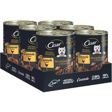 Cesar NATURAL GOODNESS Premium Hunde Nassfutter in der Dose Casserole in Sauce mit Huhn und Superfoods 6x400g