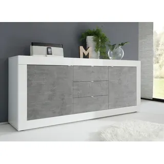 Home Affaire Basic 210 x 86 x 43 cm Weiß / Grau