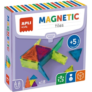 APLI KIDS 19419 – Lernspiel zum Bauen mit transparenten magnetischen Teilen, Verschiedene geometrische Formen zum Erstellen von 3D-Figuren.