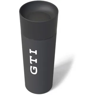 Volkswagen 3A5069604A Thermobecher Trinkbecher GTI Design Trinkflasche Logo Schriftzug, 485ml, Edelstahl, schwarz