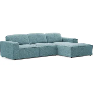 Wohnlandschaft Ecksofa "La Mia" - Luxus - Blur Mintgrün Stoff, L-Form, Moderne Loungegarnitur, Ecksofa für das Wohnzimmer, Ottomane Rechts. - Grün