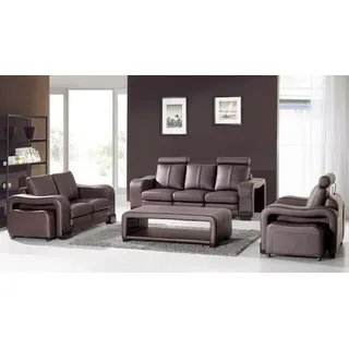 Ledersofa Couch Wohnlandschaft Ecksofa Eck Sessel Design Modern Sofa Garnitur - Weiß