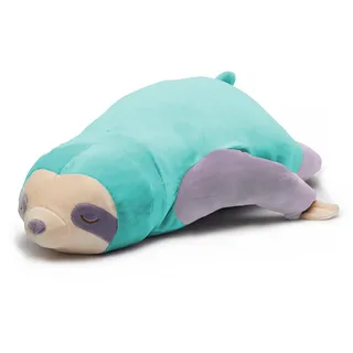 Nuffeldöns Faultier Kissen Kuscheltier Nackenkissen Stillkissen Schwangerschaftskissen für Kinder Stofftier sehr weich und flauschig (Türkis, 105)