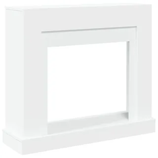 vidaXL Kaminumrandung Weiss 100/30/87,5 Cm Holzwerkstoff , Weiß , Rund , 30x87.5x100 cm , Elektrogeräte, Heizgeräte, Elektrokamine
