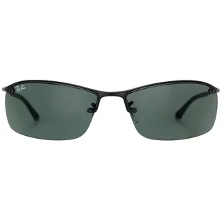 Ray-Ban RB3183, Erwachsener, Uni, Rechteckig, Schwarz, Nicht-polarisierte Linse, Metall - Grün