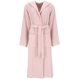 Bademantel VOSSEN "Silent, ideal für Sauna & Spa, Hotelbademantel, Morgenmantel" Gr. L, rosa (pearl skin), L:120cm, Baumwolle, Hausmäntel, Bademantel, Musselin