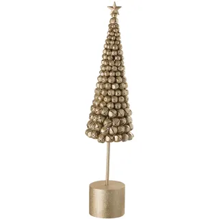 J-LINE - Weihnachtsbaum, Glocke, Pailletten, Metall, Gold, Small