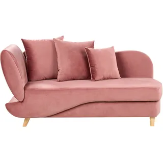 Beliani Chaiselongue rosa mit Bettkasten Dekokissen Modern Récamiere Liegesofa Sitzmöbel Wohnzimmer Jugendzimmer