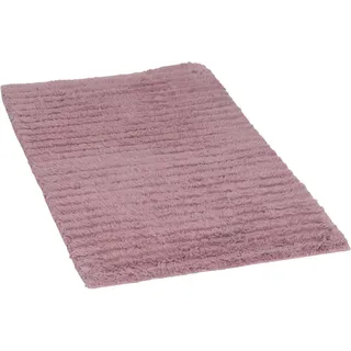 TOM TAILOR HOME Badematte »Cotton Stripes«, rutschhemmend beschichtet, fußbodenheizungsgeeignet-strapazierfähig, Uni Farben, gestreift, reine Baumwolle, Hoch-Tief Effekt TOM TAILOR HOME lila rechteckig (70 cm x 120 cm)