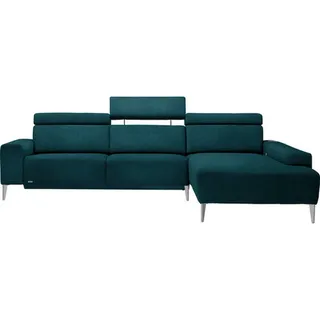 Sedda Ecksofa , Petrol , Textil , Ottomane rechts, L-Form , 288x205 cm , Austria Gütezeichen, AZO-frei , Fußauswahl, Stoffauswahl, planbar, seitenverkehrt erhältlich, Hocker erhältlich, Rücken echt , Wohnzimmer, Sofas & Couches, Wohnlandschaften, Ecksofas