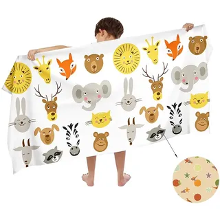Ulticool Mikrofaser Kinder Handtuch 140 x 70 cm - Cute Tiere Dinosaurier - Leicht Reisehandtuch Schnelltrocknend Badetuch Strandhandtuch Microfaser Microfiber - Reise Strand Kind Junge