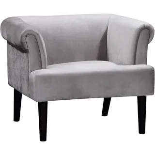 Atlantic Home Collection Sessel Charlie Samt 74 x 70 x 86 cm Grau
