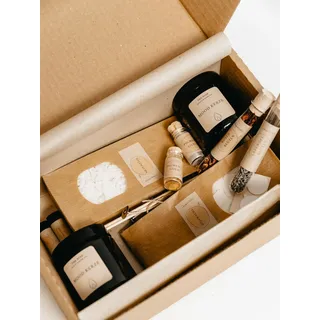 Premium DIY Kerzen Selber Machen Set – Geschenk-Edition | 2× Kerzendosen mit Deckel | Schmelzpfanne, Sojawachs, Dochte, Duftöl, Lavendel & Rosenblätter, Pigmente,Komplettes Kerzenherstellungs-Kit