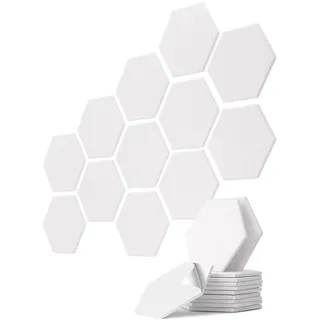 vilz Hexagon Akustikplatten selbstklebend 12 Stück aus recyceltem Filz - Hexagon Wandpaneele Schallisolierung Wand (25x21,5x0,9 cm)