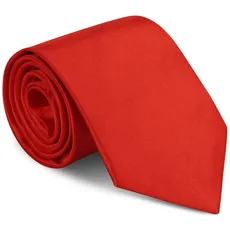 URAQT Herren Krawatten, Elegant Satin Krawatte 8 cm für Herren, Klassische Hochzeit Krawatte für Büro oder Festliche Veranstaltunge(Groß Rot)