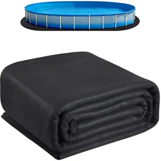 VEVOR Poolunterlage, 5,5x10 m, für oberirdische Schwimmbecken, extra dicke Poolmatte, verhindert Einstiche, Bodenplane aus Geotextilmaterial, verlängert die Lebensdauer der Folie, Bodenschutzplane