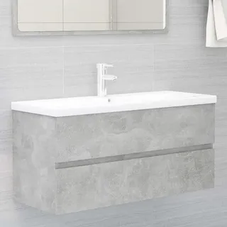 Waschtischunterschrank im Betonoptik-Design mit Schublade, 100 x 38,5 x 45 cm - Grau