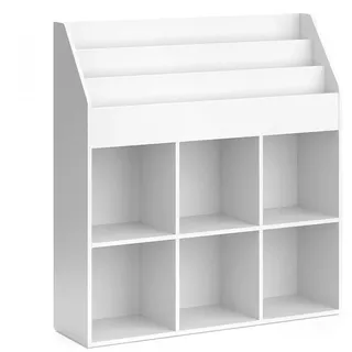Vicco Kinderregal Luigi Weiß 107.2 x 114.2 cm , Holzwerkstoff , 5 Fächer , Rechteckig , 107.2x114.2x31.2 cm , Babymöbel & Kindermöbel, Babyzimmer, Babyregale & Kinderregale