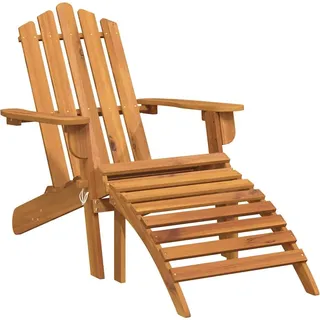 vidaXL Adirondack-Gartenstuhl mit Fußstütze Massivholz Akazie - Braun