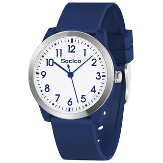 SOCICO Kinderuhr Analog, 5ATM/50M Wasserdicht Armbanduhr Kinder Mädchen Jungen Teenager, Leicht Lesbar Kinder Quartz Minimalistisch Uhren für 9-18 Jahre(Marineblau)