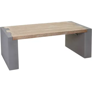 Mendler Couchtisch HWC-A15, Wohnzimmertisch, Beton-Optik Tanne Holz rustikal massiv MVG-zertifiziert 46x122x60cm