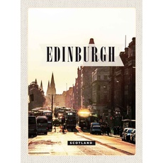 Holzschild 20x30 cm - Edinburgh Scotland Reiseziel