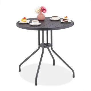 Relaxdays Gartentisch Ø 80 x 75 cm Grau