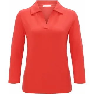 Opus Damen Poloshirt Orange Jersey 3/4 Arm - Bunt