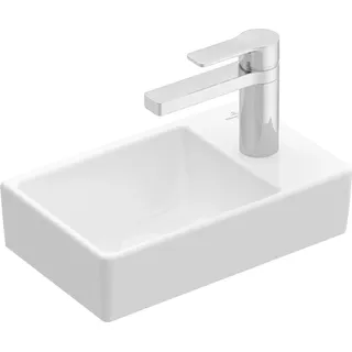 Villeroy & Boch Handwaschbecken Avento 43003L, 360 x 220 mm, Rechteck, Becken links, 1 Hahnloch mittig durchgestochen, ohne Überlauf, Weiß Alpin, 1 Stk. - Weiß