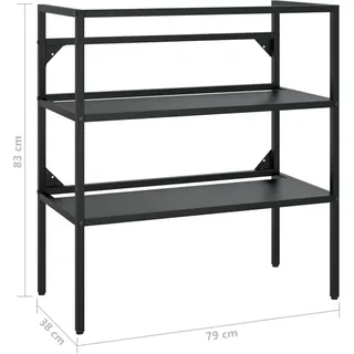 vidaXL Badezimmer Waschtischgestell Schwarz 79x38x83 cm Eisen