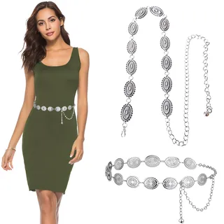 Metallkettengürtel Taillenketten Gürtel Damen Western Kettengürtel Verstellbare Taillenkette Geeignet Für Alltag Partys Urlaub Dauerhaft Farbecht Verleiht Sie Eleganten Outfits eine Persönliche Note