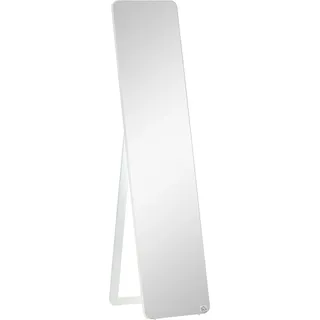Fortuna Lai Standspiegel Ganzkörperspiegel mit klappbarem Rahmen, stabiler Schminkspiegel, frei stehend oder wandmontiert für Wohnzimmer & Ankleidezimmer - Weiß