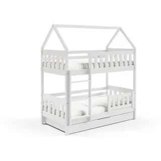 Masseno Etagenbett Elena mit Bettkasten 80x160 cm Weiß , Holz , 80x160 cm , Babymöbel & Kindermöbel, Kinderzimmer & Jugendzimmer, Kinderbetten, Spielbetten