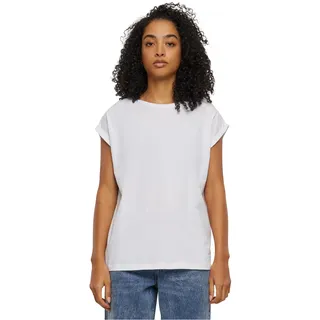 Urban Classics Damen T-Shirt Ladies Extended Shoulder Tee, T-Shirt mit überschnittenen Schultern, aus Baumwolle, erhältlich in vielen Farben, White, XL
