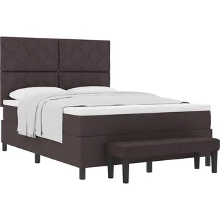 vidaXL Boxspringbett mit Matratze Dunkelbraun 160 x 200 cm Stoff - Braun