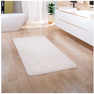 Paco Home Badematte Badteppich Badvorleger Flauschig Memory Foam 3D 50x80 cm, Creme 2 -