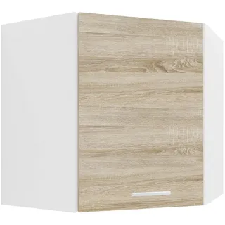 Mid.you Eckoberschrank , Weiß, Sonoma Eiche , Holzwerkstoff , 1 Fächer , 57x60x57 cm , hängend , Küchen, Küchenmöbel, Küchenschränke, Küchenoberschränke