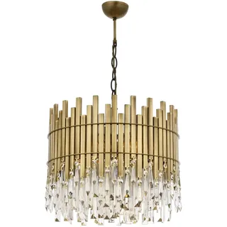 Opviq Elegant Vintage Chandelier, Metal Body, 90 cm Height, 40 cm Diameter, 6 x E27 Max 40W, Copper Finish | Perfect for Modern Glam & Hotel Decor