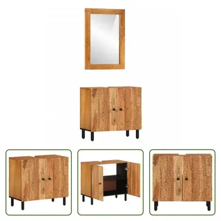 The Living Store 2-tlg. Badmöbel-Set Massivholz Akazie - Braun