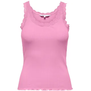 Only Tanktop ONLSARA – Tanktop mit Spitzendetail am Ausschnitt Baumwollmischung, regular fit rosa S (36)