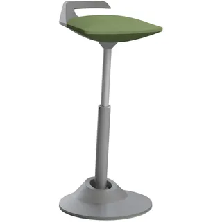 Aeris Bürohocker , Grau, Grün , Metall, Textil , Uni , Säule, rund , 38x51-84x38 cm , Made in Germany , Büromöbel, Bürostühle, Bürohocker
